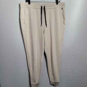 Tommy John The Go Anywhere Collection Beige Joggers with Black Drawstring